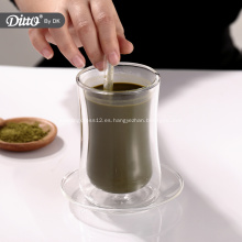 Taza de vidrio transparente para bebidas, taza de té